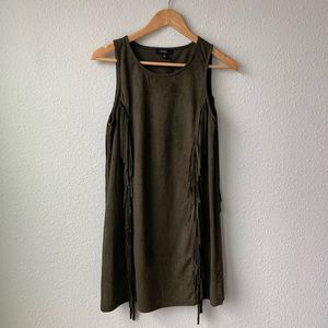 Very J | Faux Suede Tassel Fringe Dress